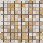 Mosaïque en Travertin 2.3x2.3x1cm - Mixte Colore - 1er choix
