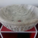 Vasque bol en travertin silver adouci