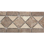 Frise  travertin Beige/Noce -border - 1er choix vieilli