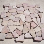 Plaque de Galets rouge plats - 30x30cm