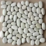 Plaque de Galets blancs ronds - 30x30cm