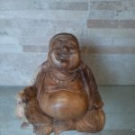 Bouddha Rieur en bois de suar - 25cm de hauteur.