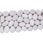 Frise de galet rond blanc