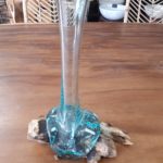 Deco Glass - soliflore teck et verre soufflé