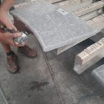 Bain Romain - Pierre Bleue sur mesurer - 3cm Bord rond