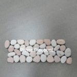 Frise de galet rond - Rose et Blanc