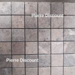 Mosaïque en travertin 4.8x4.8x1cm -Silver - 1er choix