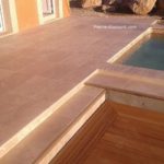 Margelle travertin 1er choix 61x33x3cm bord arrondi Pierre Discount