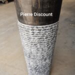 Vasque colonne Marbre / Travertin noir