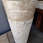 Vasque colonne Marbre / Travertin Beige