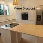 Plan de travail en pierre de Mareuil beige. (Marbre) 2cm – Image 7