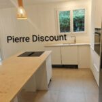 Plan de travail en pierre de Mareuil beige. (Marbre) 2cm – Image 6